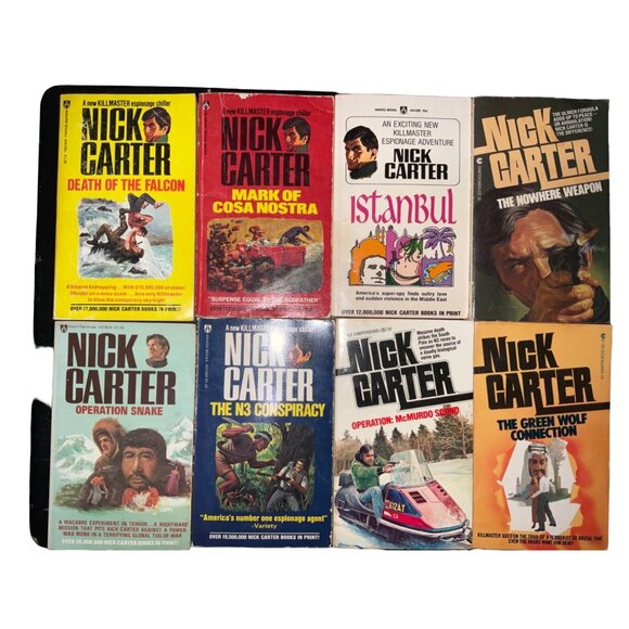 Vintage Nick Carter Killmaster Paperback Book Lot Of 16 Espionage Adventure Nove - Picture 2 of 16